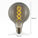 Lâmpada Filamento LED Globo Fumê