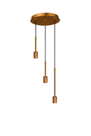 Pendente Triplo Retrô Vintage Dourado