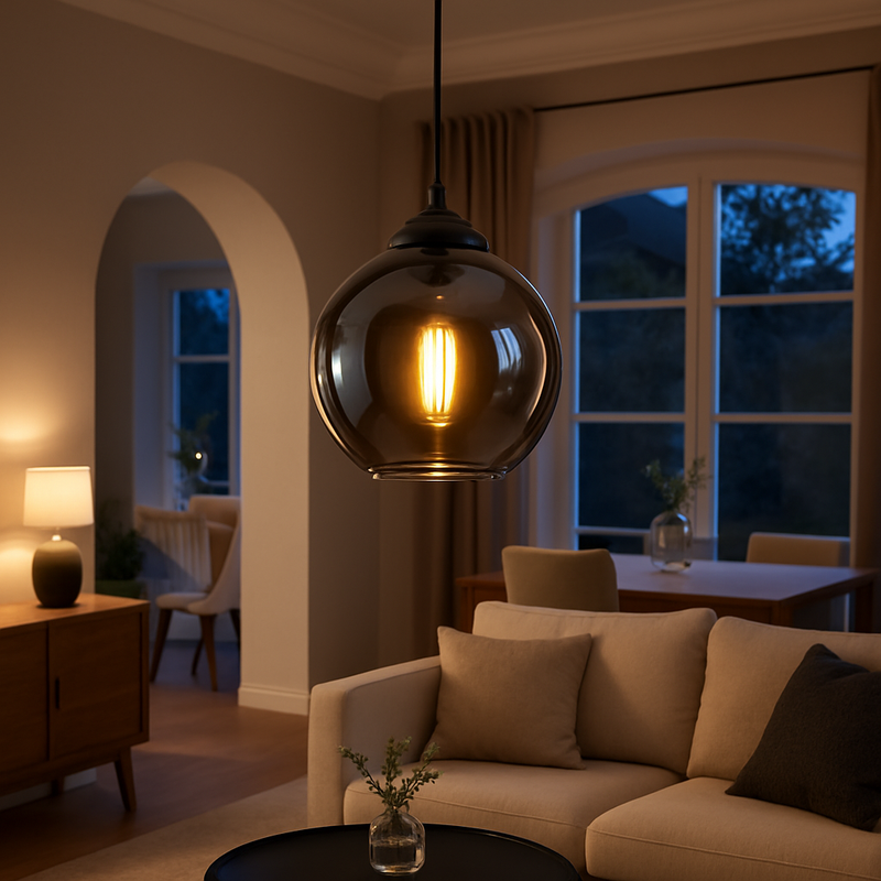 Pendente Globo Esfera Fumê