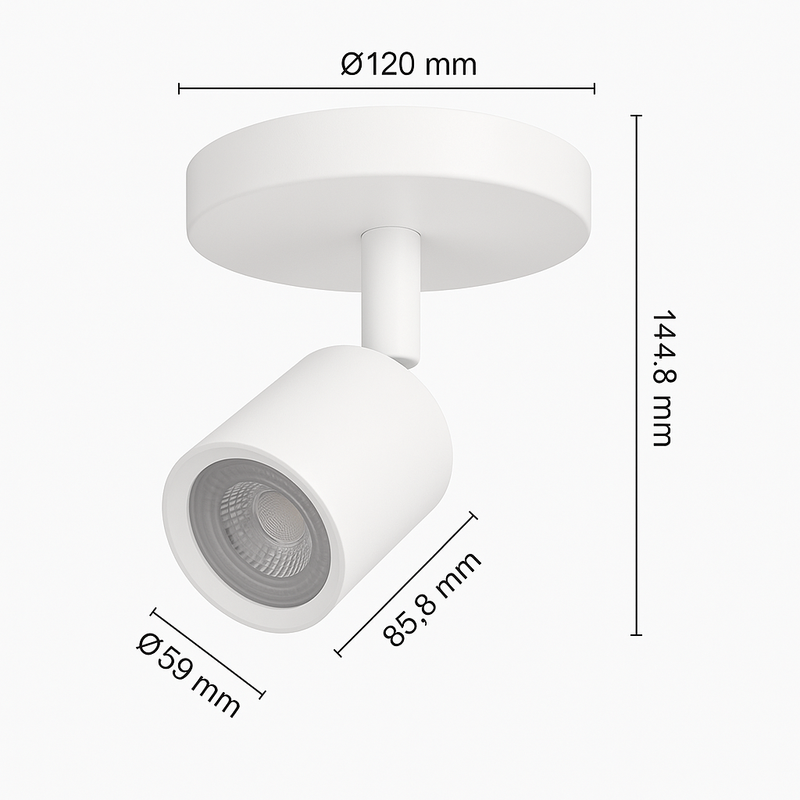 Spot Direcionável com Canopla 6500K – Opus Branco