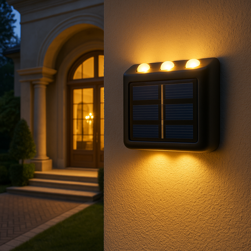 Arandela Solar 2 Fachos 6 Focos 3000K 2 unidades