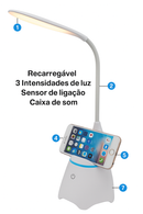 Luminária de Mesa Bluetooth Speaker