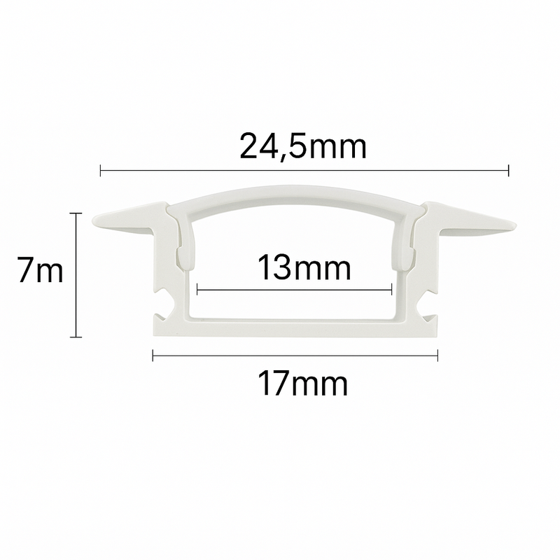 Perfil para Fita LED Branco em Alumínio 24x07