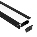 Perfil para Fita LED Preto em Alumínio 24x07