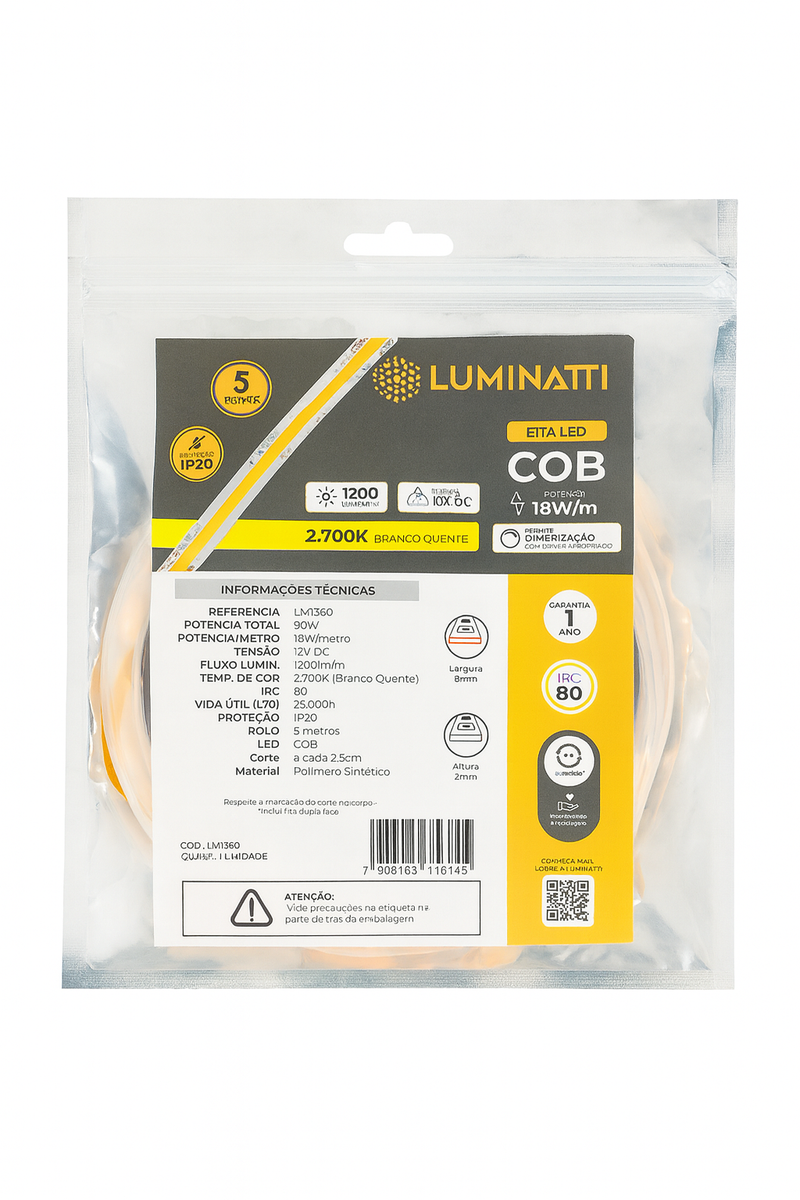 Fita LED COB Luminatti 2700K 18W