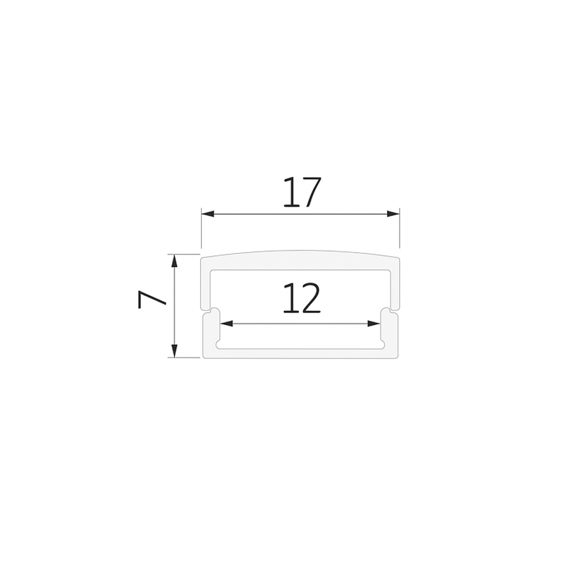 Perfil de Alumínio para Fita LED 17x07 Branco 2m
