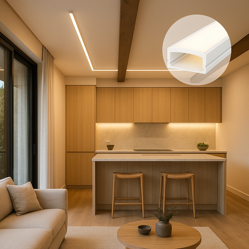 Perfil de Alumínio para Fita LED 17x07 Branco 2m