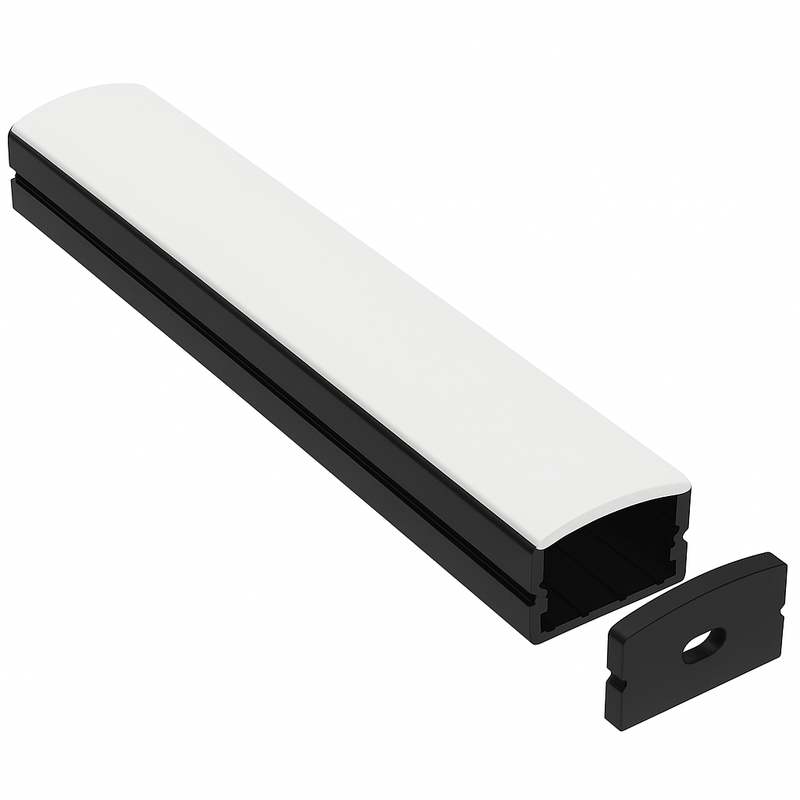 Perfil de Alumínio para Fita LED 17x07 Preto 3m