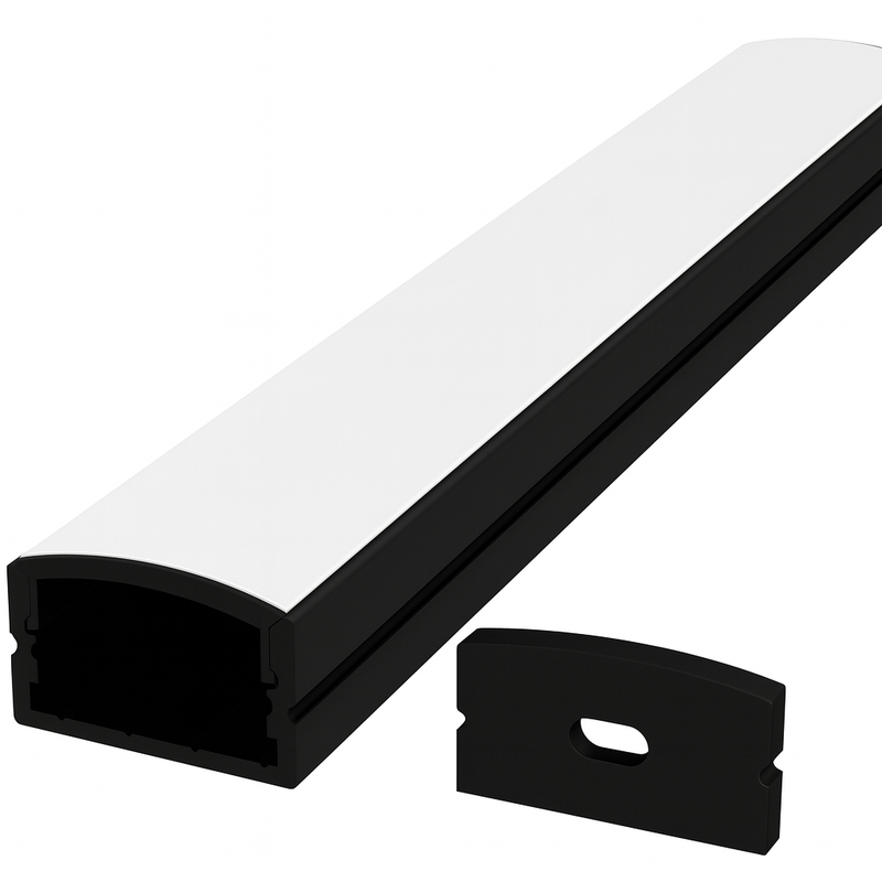 Perfil de Alumínio para Fita LED 17x07 Preto 2m