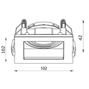 Spot Embutir Recuado Quadrado Branco MR16