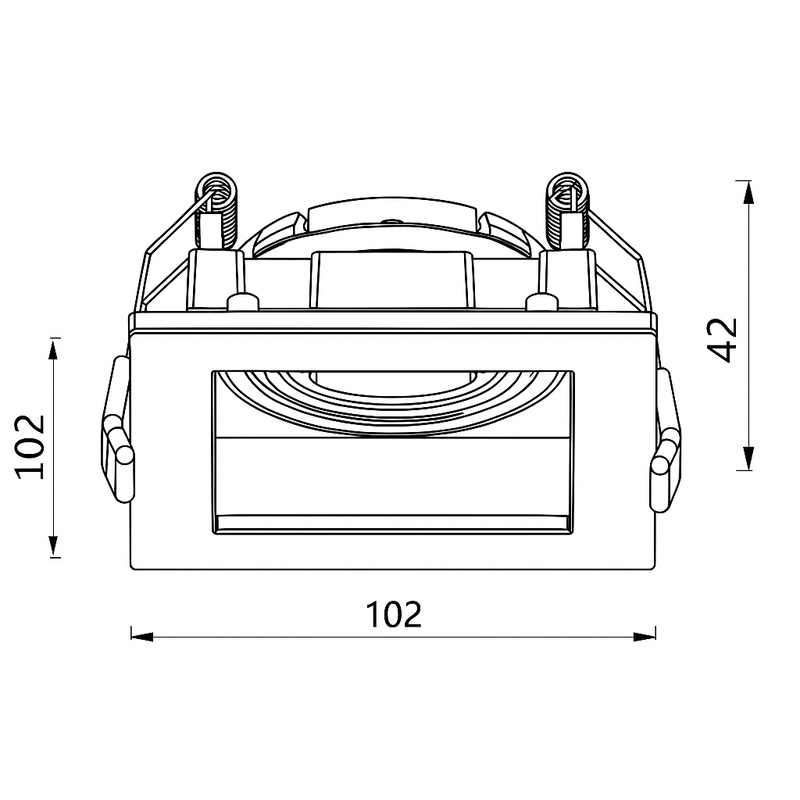 Spot Embutir Recuado Quadrado Branco MR16