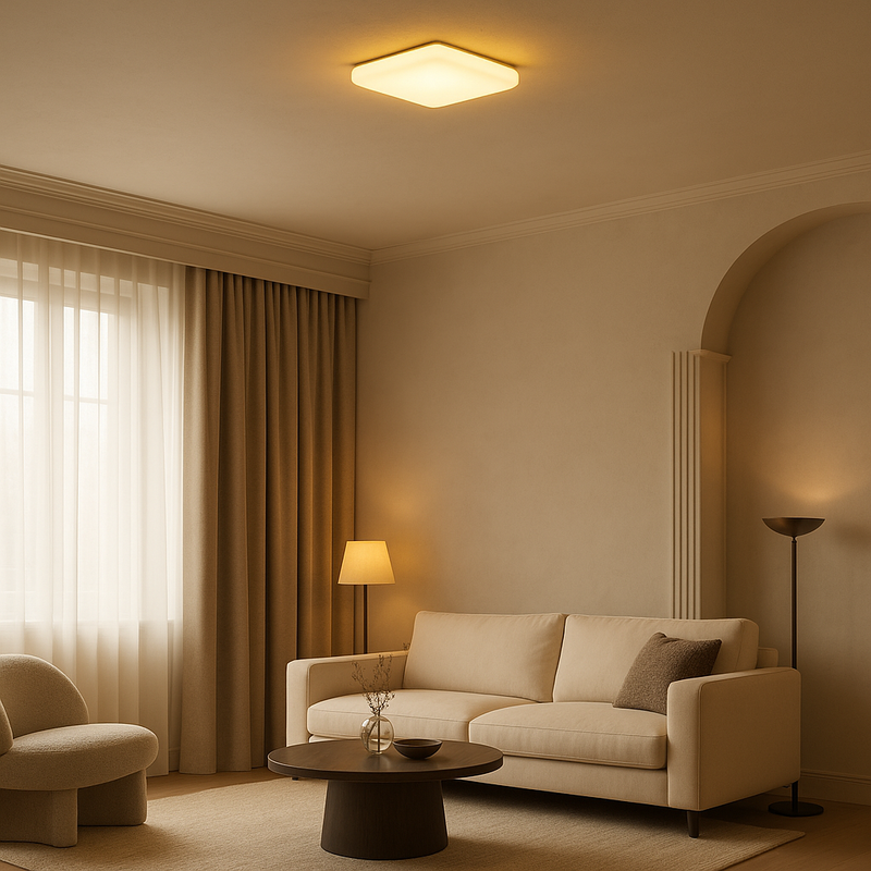 Painel LED 2 em 1 Quadrado 18W 3000K