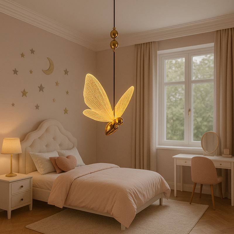Pendente Borboleta 6W 3000K Dourado