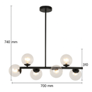 Pendente Luminária Molecular Preto LM-003