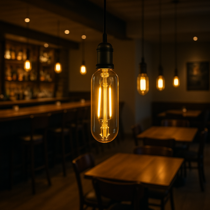 Lâmpada LED Filamento Bulbo T30 Âmbar