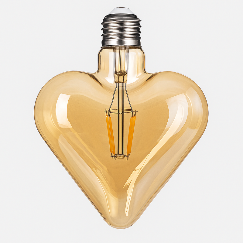 Lâmpada Filamento LED Coração Âmbar
