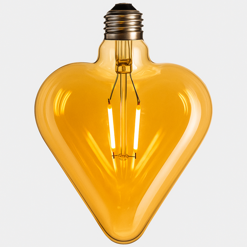 Lâmpada Filamento LED Coração Âmbar