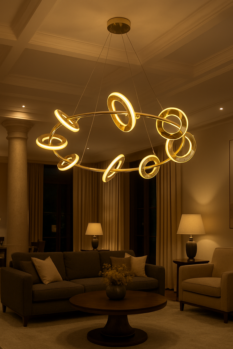 Lustre Circelt II Dourado - 3000k e 66W