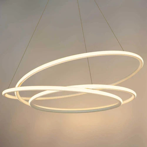 Lustre Pendente Espiral Anéis de LED 88W para Pé Direito Duplo