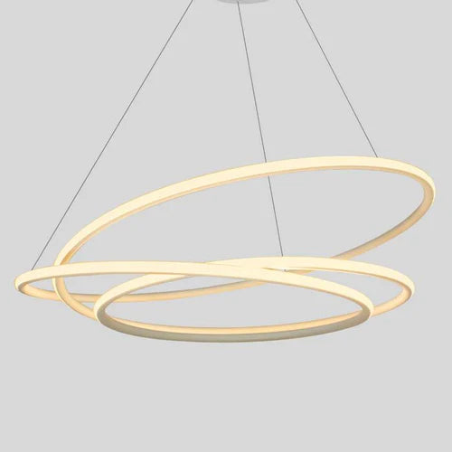 Lustre Pendente Espiral Anéis de LED 88W para Pé Direito Duplo