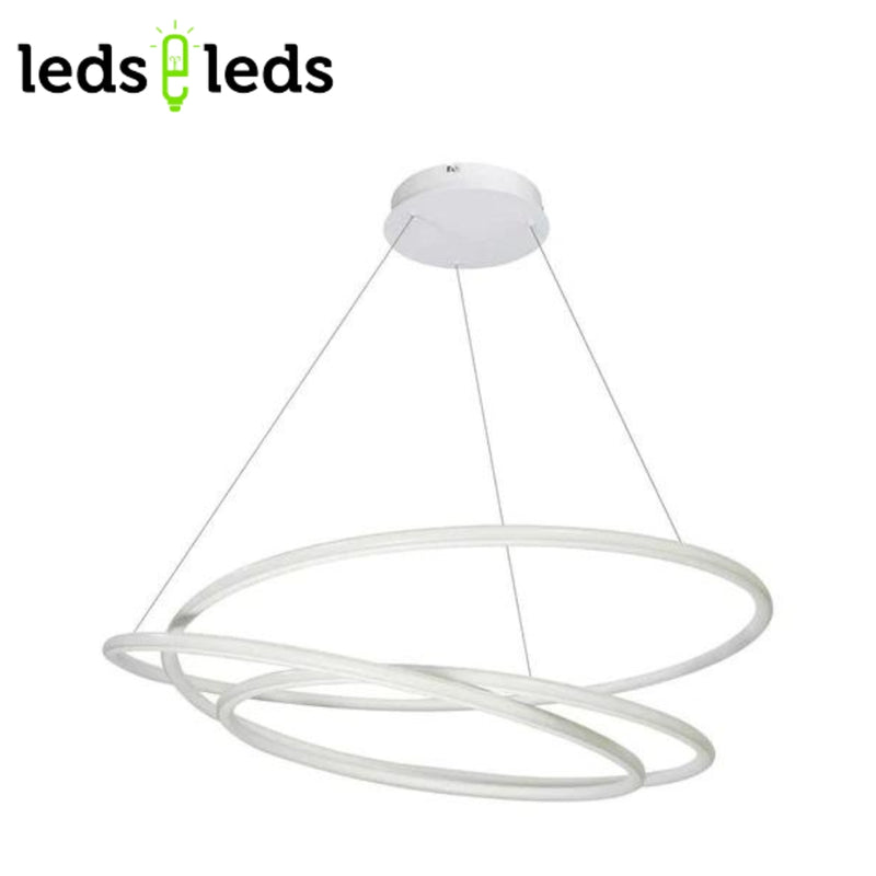 Lustre Pendente Espiral Anéis de LED 88W para Pé Direito Duplo