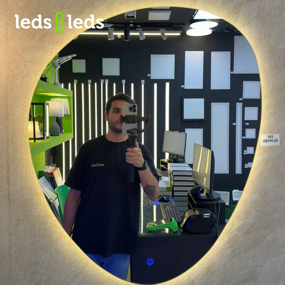 Espelho Orgânico com Iluminação Indireta e Touch
